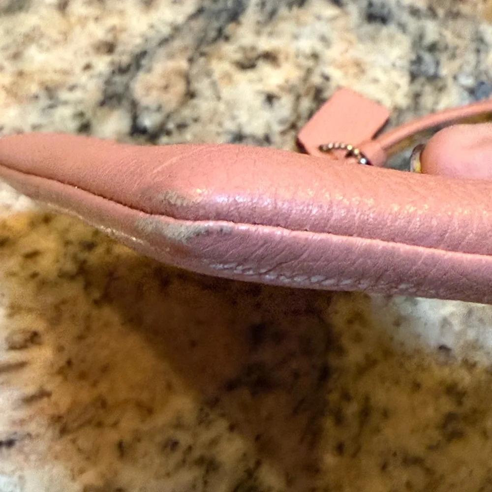 Coach Pink Leather wristlet. - Picture 6 of 11